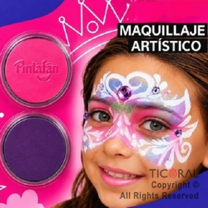 MAQUILLAJE ARTISTICO ROSA LILA (2 - 4 GR) (PACK X 3 BLISTERS)
